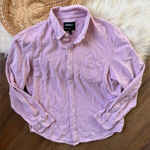 Bonobos Light Red Jersey Everyday Men's Slim Fit Button Down Shirt Size Large